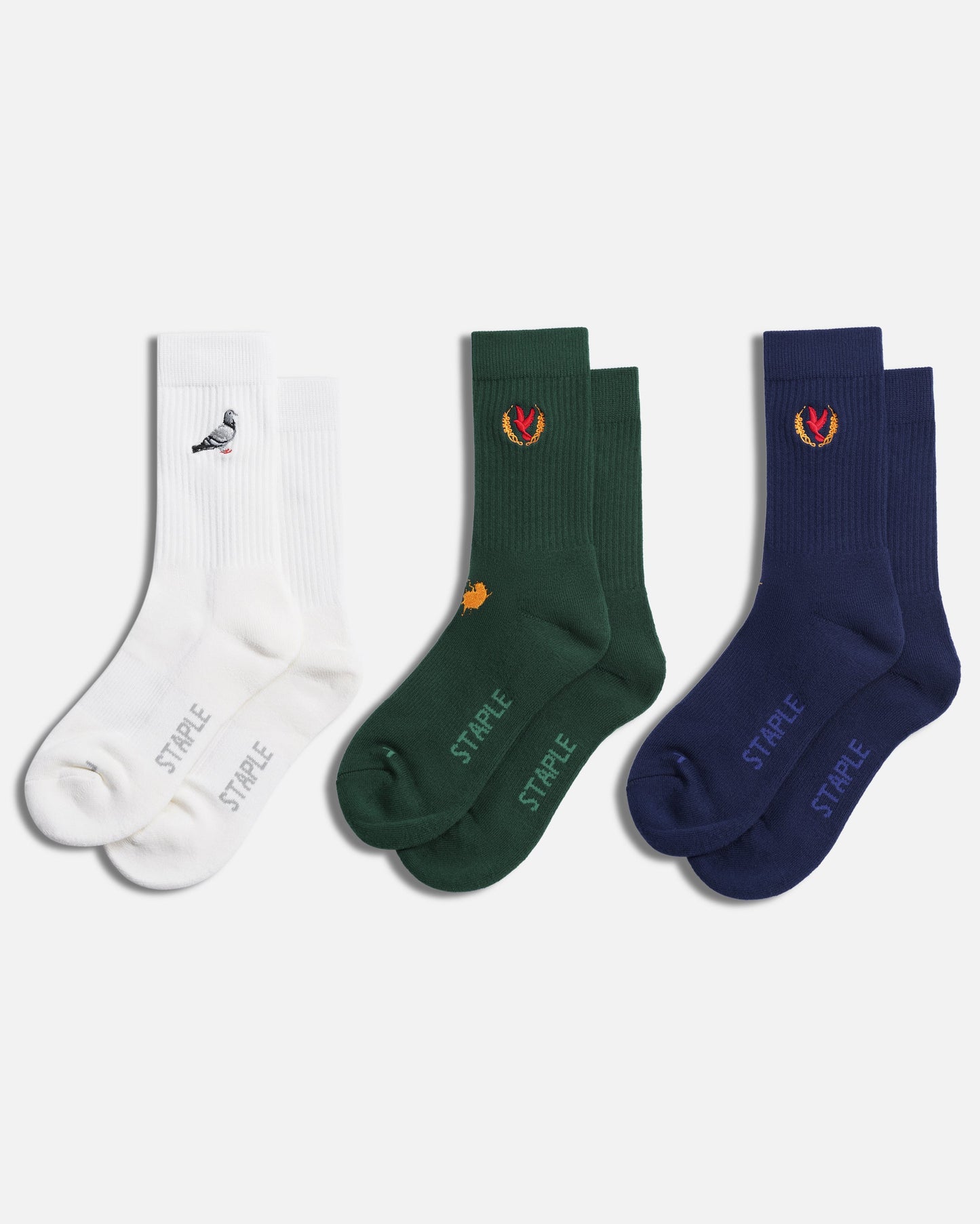 Pigeon Logo Socks 3Pk - Socks | Staple Pigeon