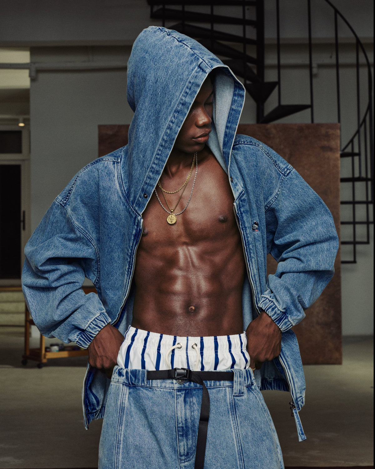 Denim Pigeon Zip Hoodie - Jacket | Staple Pigeon